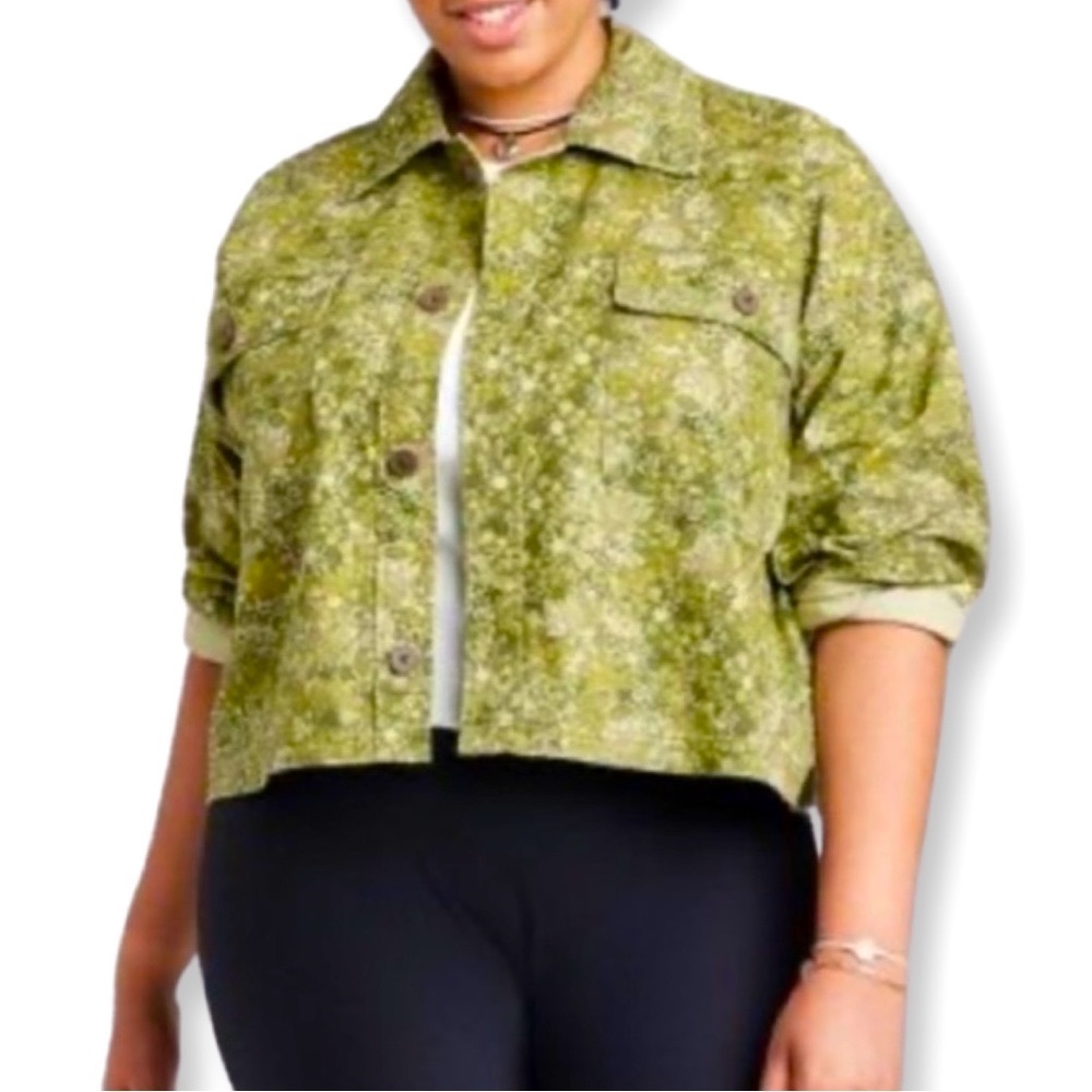 NWT Wild Fable Green Floral Jacket, Size Medium